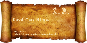 Kovács Minna névjegykártya